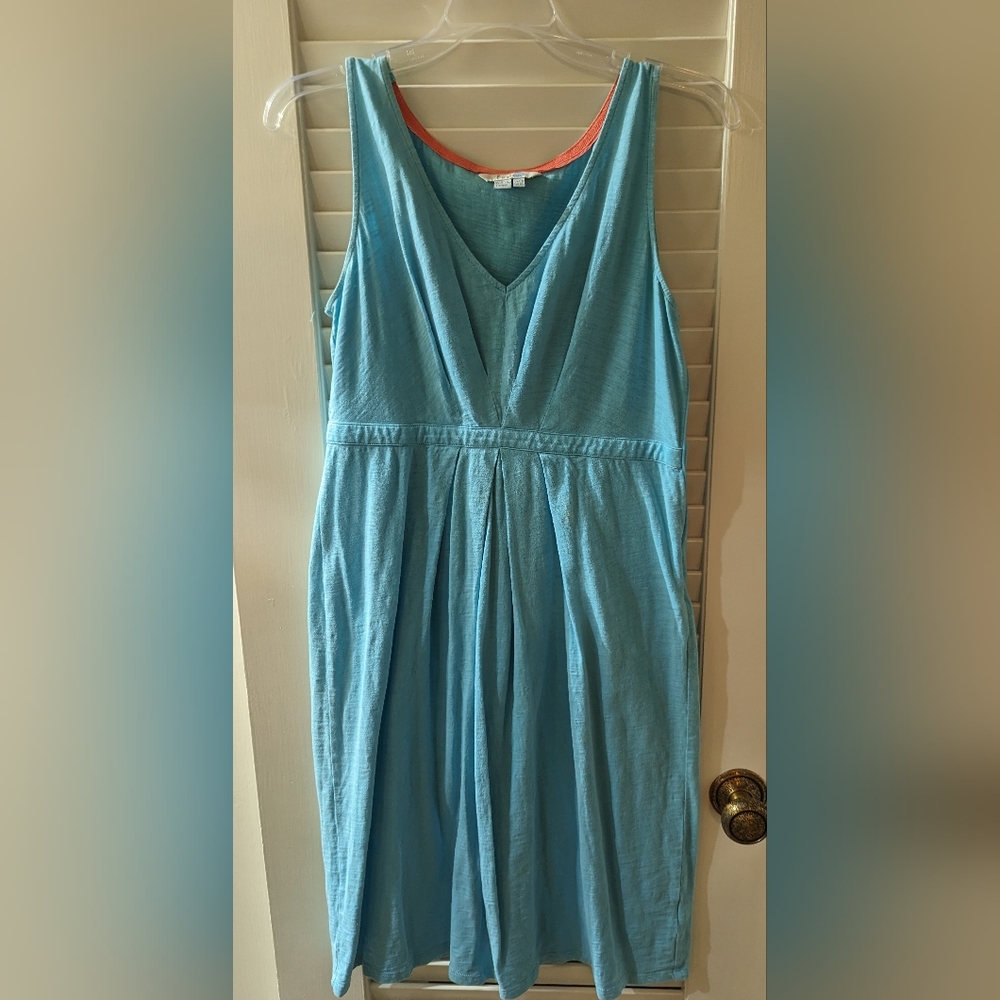 Boden Aqua sleeveless cotton dress